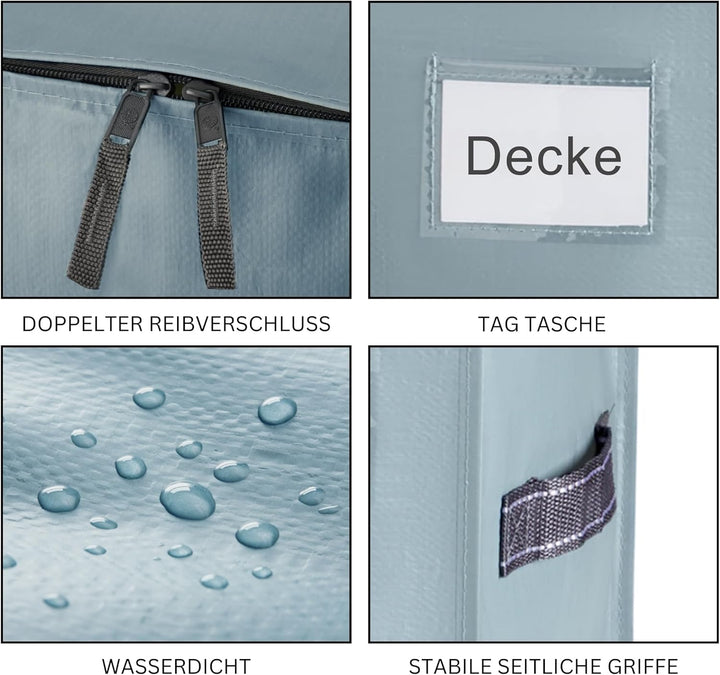 VENO 102 Liter Grosse Aufbewahrungstasche, Aufbewahrungsbox mit Deckel, Starke Griffe Umzugstaschen