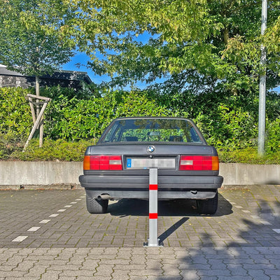 TrutzHolm® Absperrpfosten eckig Parkplatzsperre Sperrpfosten klappbar Standfuss Poller Pfosten Signa