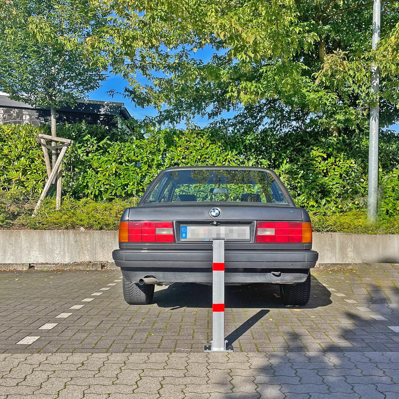 2x TrutzHolm® Absperrpfosten eckig Parkplatzsperre Sperrpfosten klappbar Standfuss Poller Pfosten Si