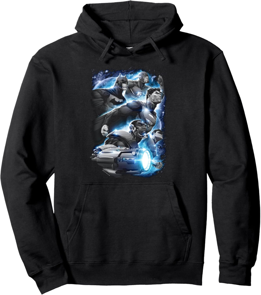 Justice League Atmospheric Black & White Pullover Hoodie