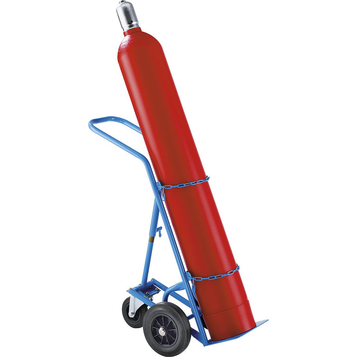 eurokraft | Stahl- und Gasflaschenkarre | für Stahlflasche bis Ø 285 mm | bis Höhe 1,2 m | mit Stütz