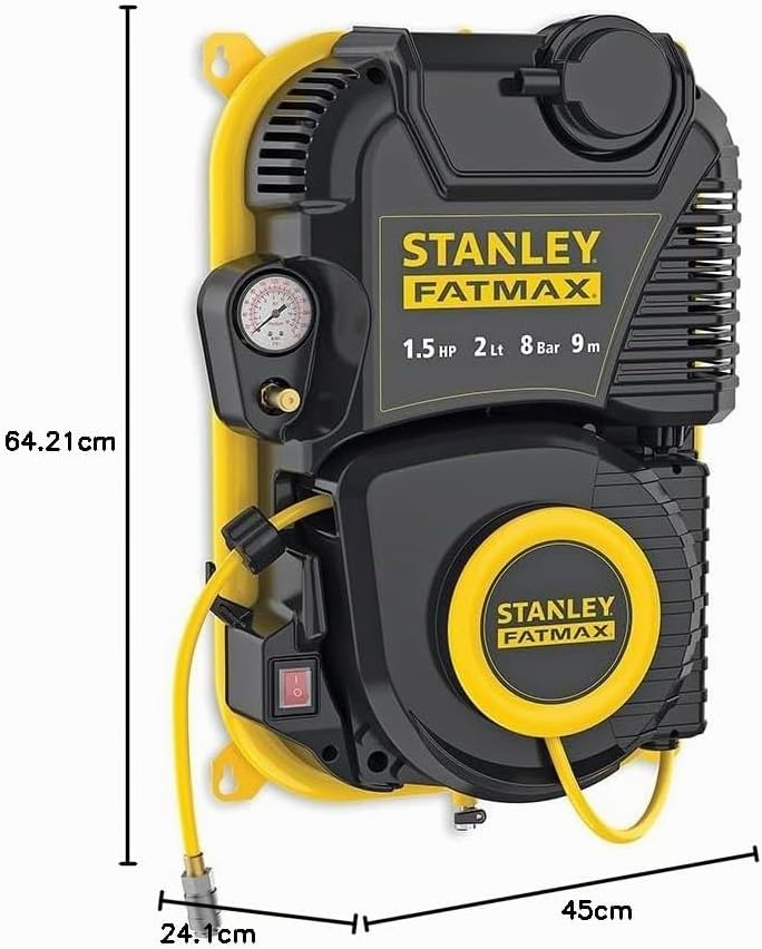 Stanley Luftkompressor FMXCMD152WE - Kompressor 8 Bar - 160L/Min Saugleistung - Ölfrei - Luftschlauc