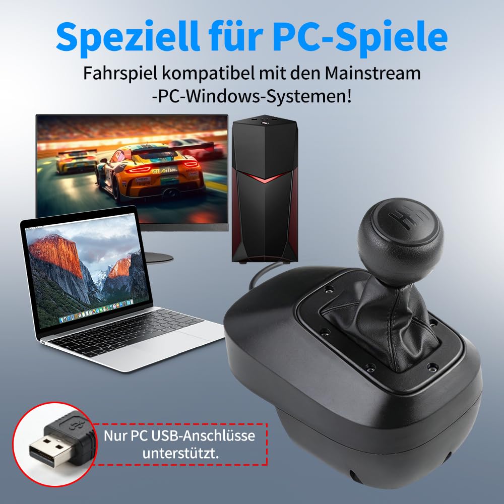 NBCP USB Driving Force Shifters für Rennspiele H Gear Shift für Logitech G29 G27 G25 G920 Thrustmast