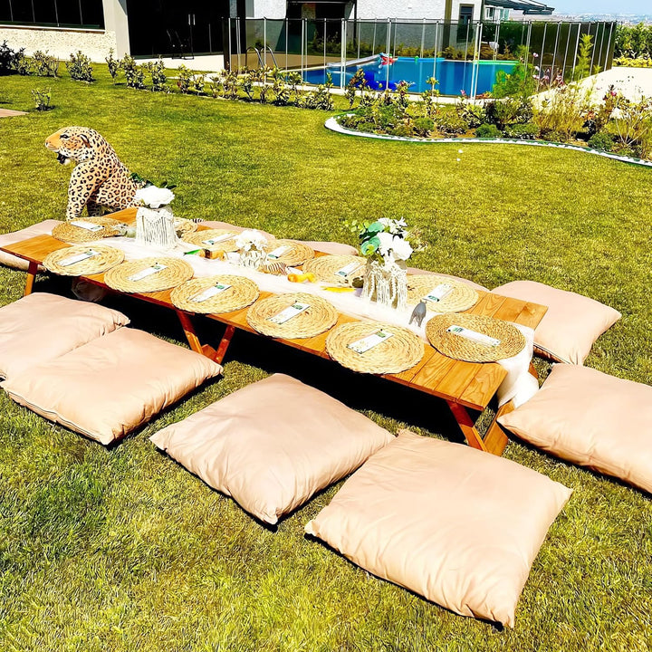 Klappbarer Picknicktisch, Massivholz Gartentisch, 120x70x35 cm, 4-6 Personen (Walnuss) Walnuãÿ, Waln