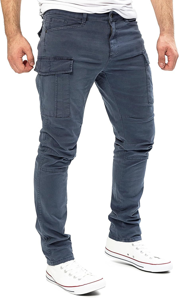 Yazubi Jayden - Herren Cargo Hose - Baumwoll Cargo Jeans 28W / 30L Grau (Turbulence 194215), 28W / 3