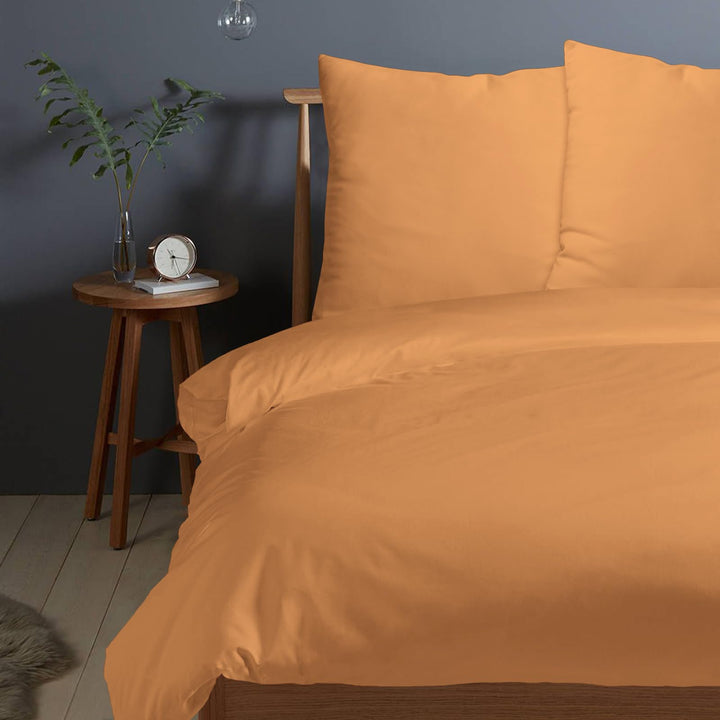 Pizuna 400 Fadenzahl aus Baumwolle Bettwäsche Aprikosenorange, 100% Langstaple Baumwolle Bettbezug u
