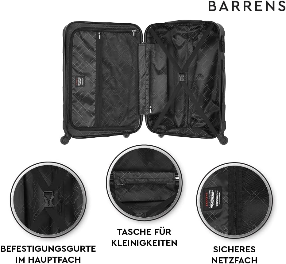 BARRENS Mittel Koffer | Aufgabegepäck | 66x46x26 cm | 60 L | Hochschlagfestes ABS-Material | Chiffri