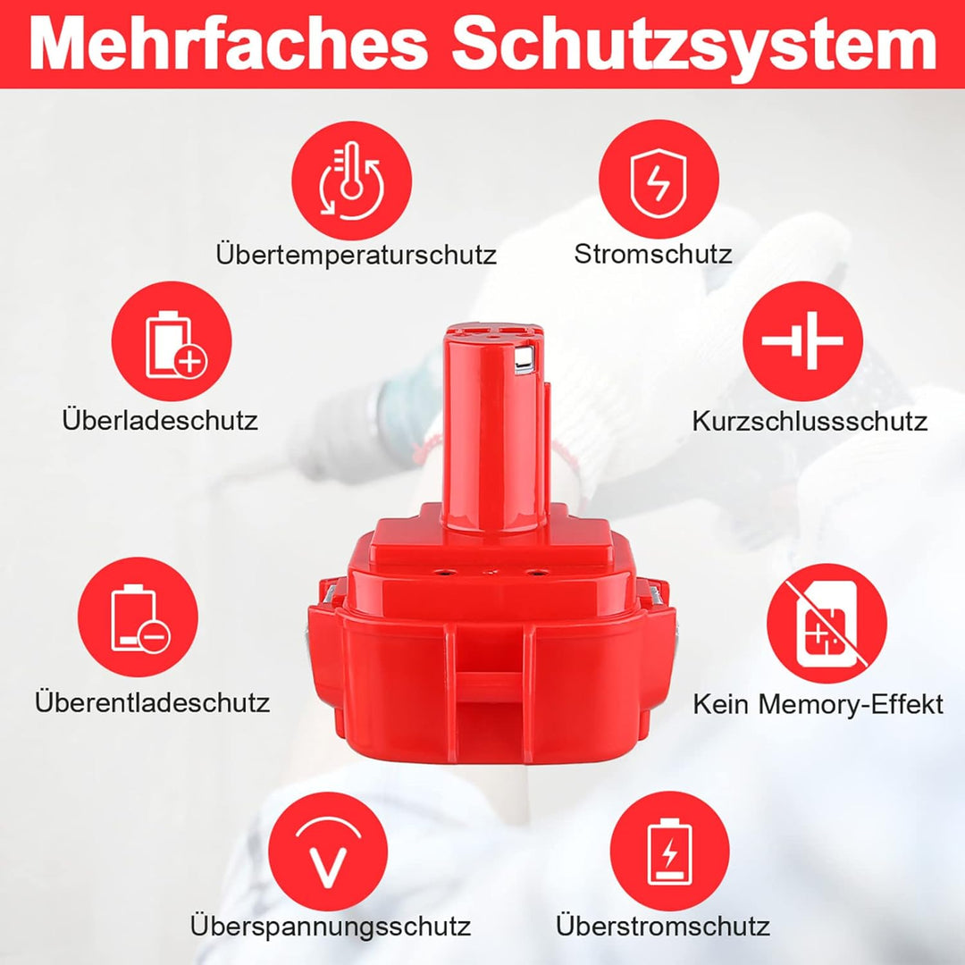 VANTTECH 12V 3,6Ah NI-Mh Ersatz für Makita Akku 1220 1222 PA12 1233S 1234 1233 1235 1235B 1235F 1926