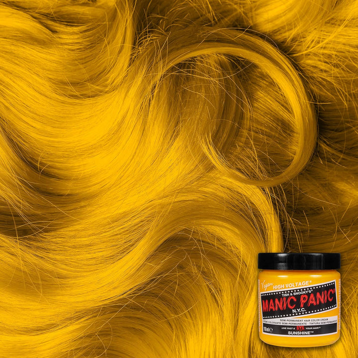Manic Panic Sunshine Classic Creme, Vegan, Cruelty Free, Yellow Semi Permanent Hair Dye 3 x 118ml Su