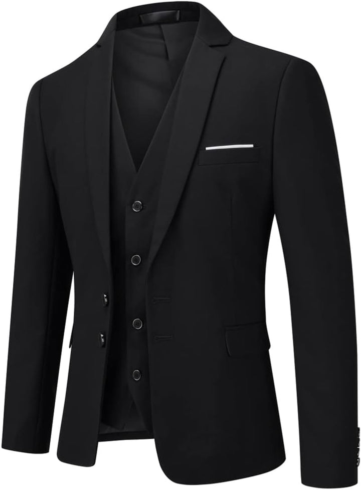 YOUTHUP Anzug Herren 3 Teilig Anzüge Slim Fit 2-Knopf Herrenanzug Modern Formell Sakko Weste Hose fü