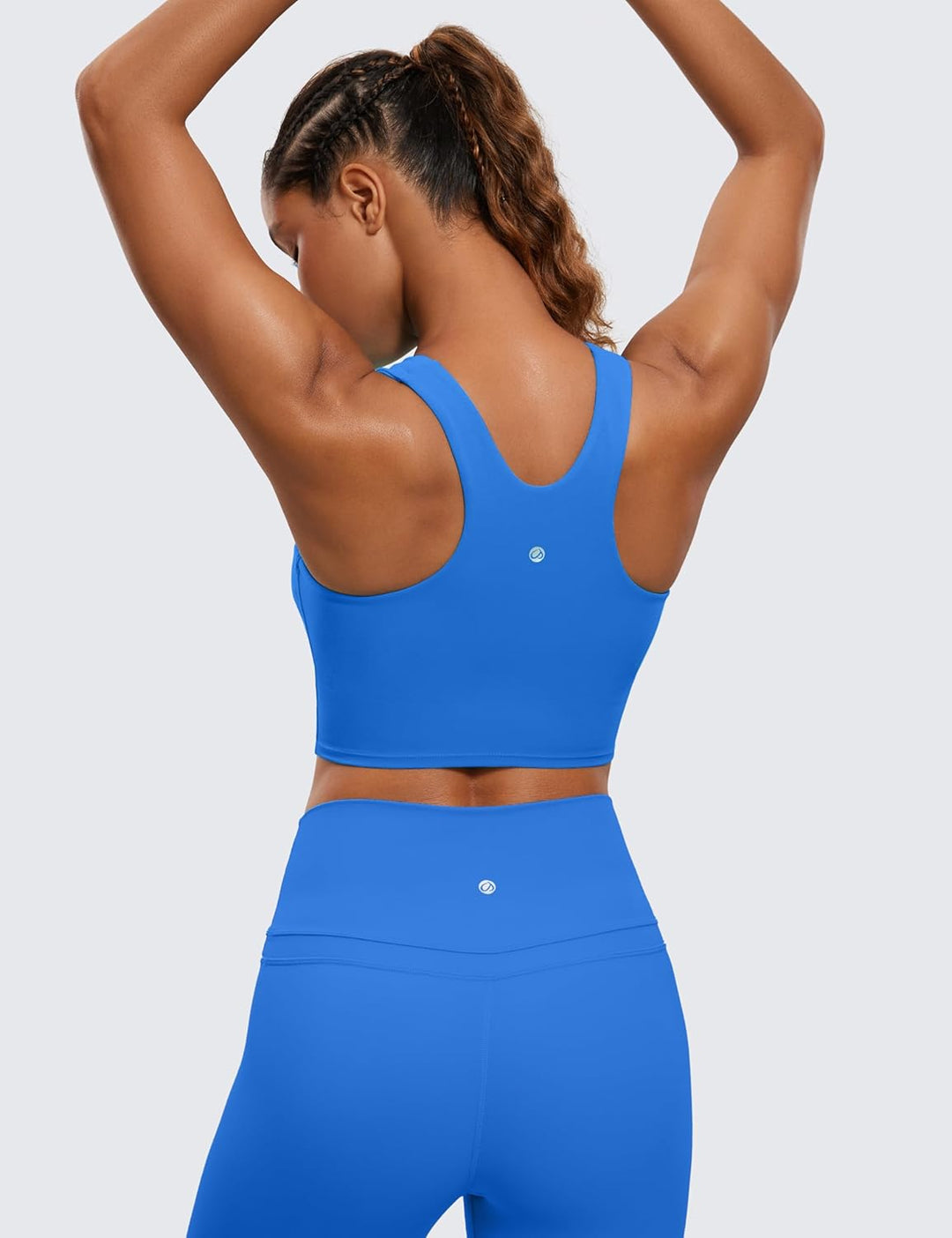 CRZ YOGA Damen Butterluxe Racerback Sport BH Gepolstert Ohne Bügel Crop Tops Longline Yoga Tank Top