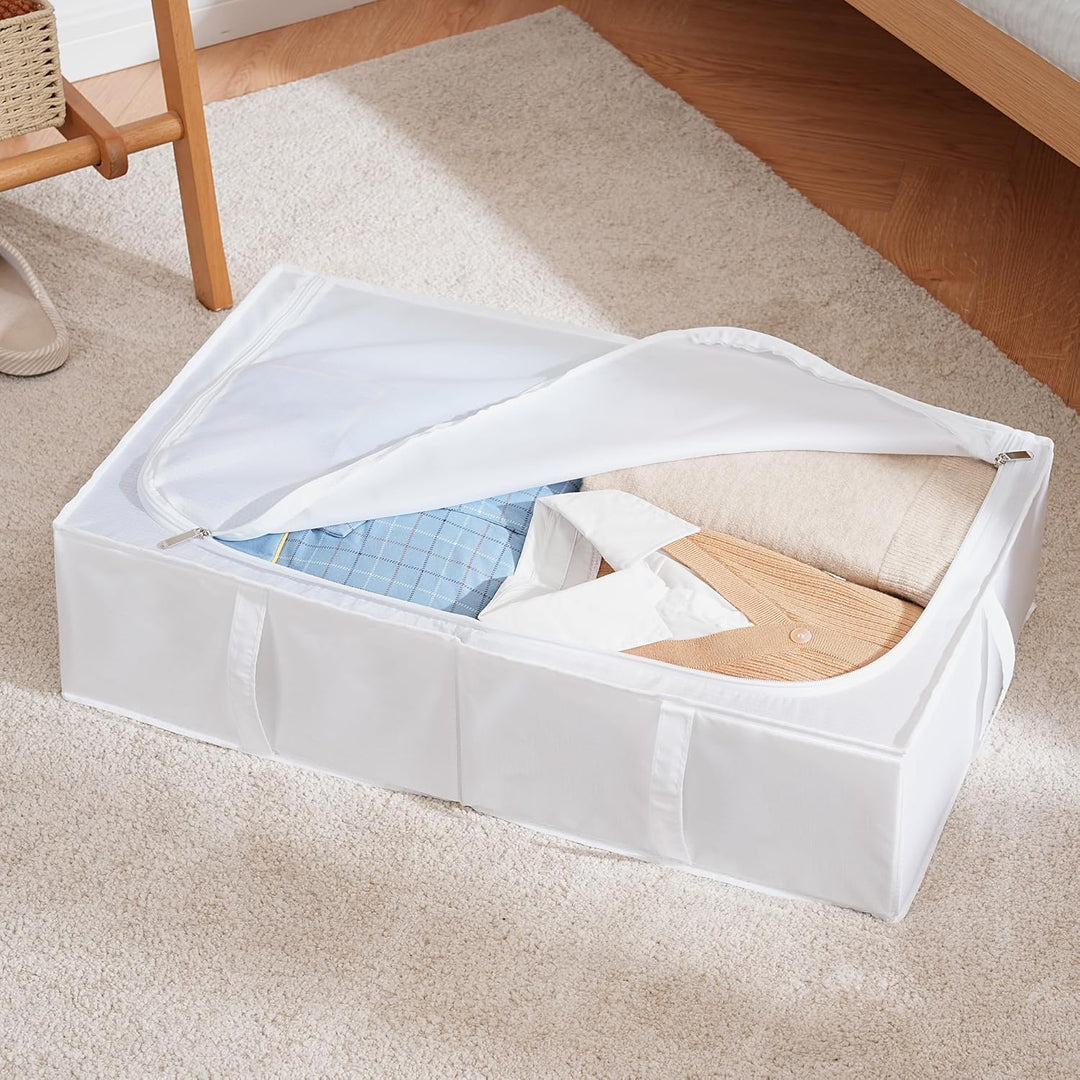 TYEERS Unterbett Aufbewahrungsbox mit Deckel, Strapazierfähiger Stoff, Waschbar, Zusammenklappbar, B