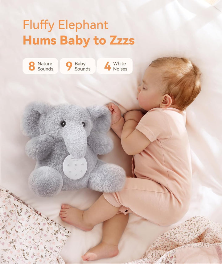 Dreamegg Einschlafhilfe Babys mit 21 Sounds & Aufnahmefunktion | Kuscheltier Baby mit Abnehmbares So