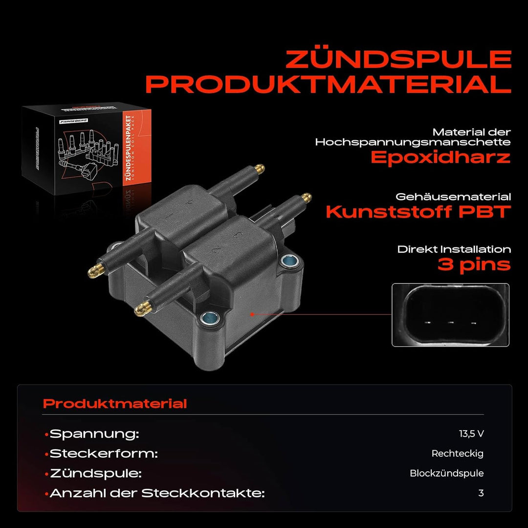 Zündspule Einheit 12V 3-Polig für C-o-o-p-e-r S One R50 R53 R52 1.6L Benzin 2001-2007 12131487707