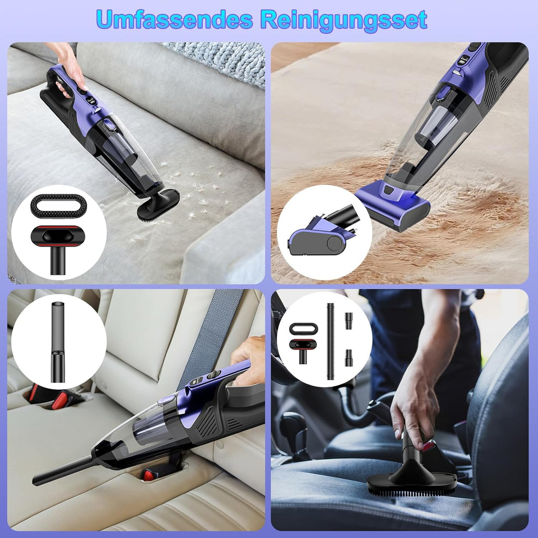 Handstaubsauger Akku 17000Pa Handstaubsauger Kabellos Autostaubsauger Stark Mini Staubsauger Tragbar