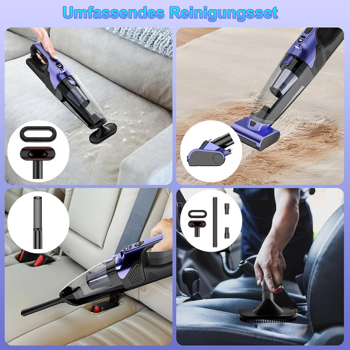 Handstaubsauger Akku 17000Pa Handstaubsauger Kabellos Autostaubsauger Stark Mini Staubsauger Tragbar