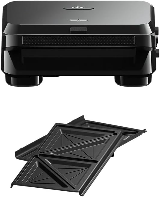 Braun SnackMaker 5 SM5000 Sandwichmaker mit abnehmbaren Sandwichplatten, Aluminiumguss, spülmaschine