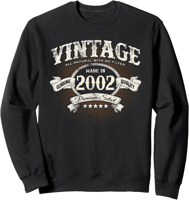 Vintage Born In 2002 Classic Select 22nd Birthday Sweatshirt