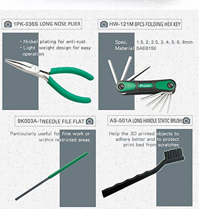 PRO’SKIT 3D Drucker-Werkzeugset BASIS, Starterset, für die Nachbearbeitung, mit praktischer Werkzeug