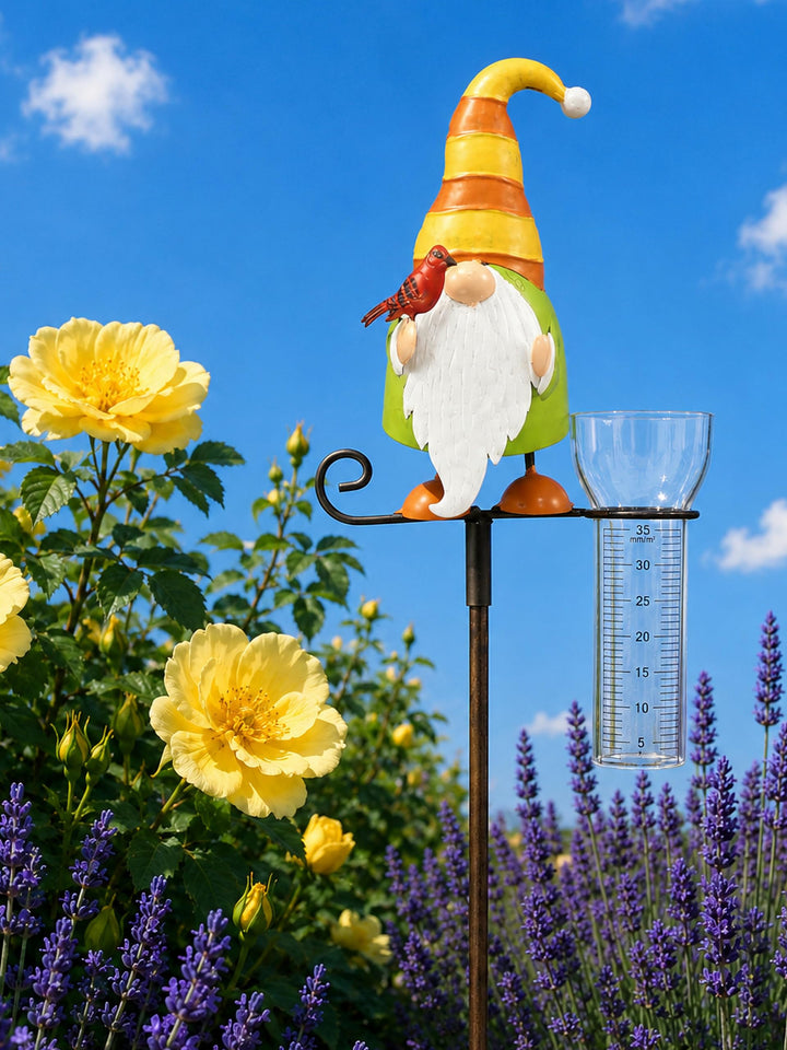Pommerntraum ® | Regenmesser Niederschlagsmesser Pluviometer Gartendekoration Gartenstecker Zwerg Wi