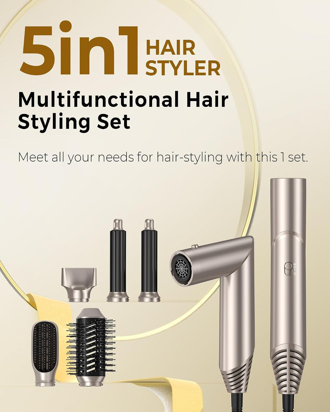 Haarstyler, Hair Styler Set, Air Styler, Hairstyler Set mit Professionellem Haartrockner, Haarbürste
