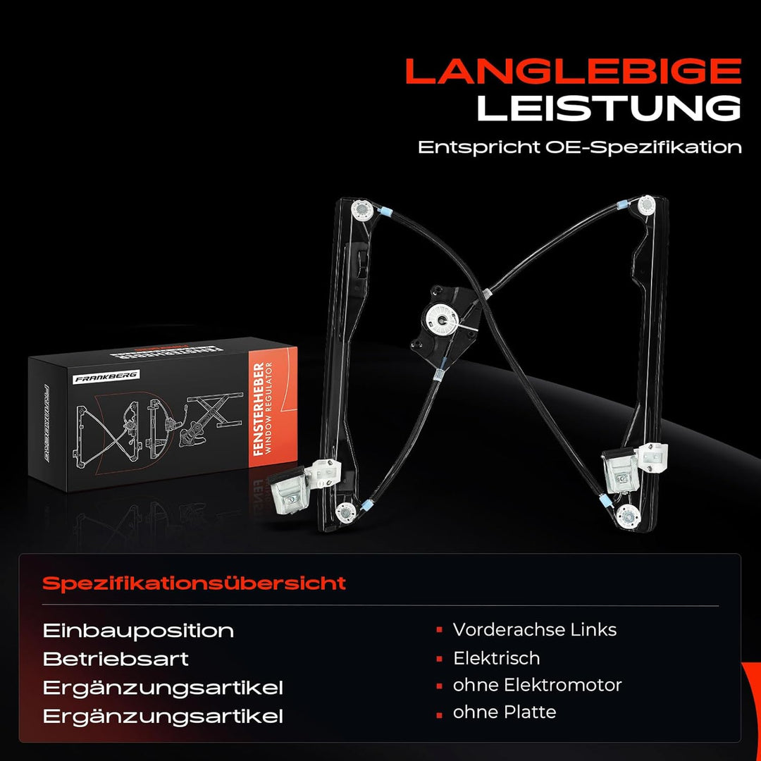 Frankberg Fensterheber elektrisch ohne Motor 4/5 Türer Vorne Links Kompatibel mit Fabia I 6Y2 6Y3 6Y