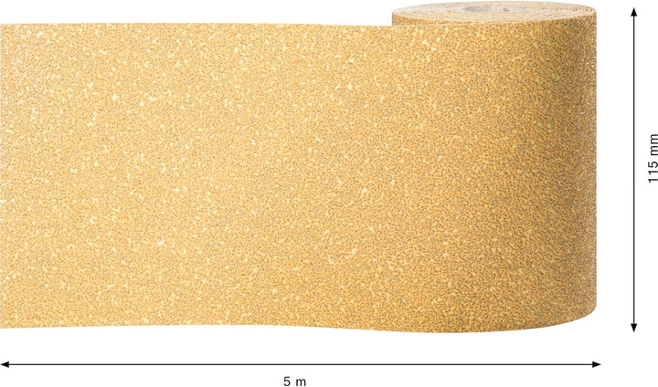 Bosch 1x EXPERT C470 Schleifpapierrolle (für Farbe auf Holz, Hartholz, 115 mm x 5 m, Körnung 40, Pro
