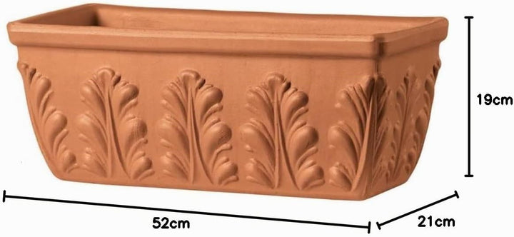 NEU !! Orig. Italienischer Blumenkasten 52 cm aus Terracotta Balkonkasten Pflanzkasten Blumentopf Pf
