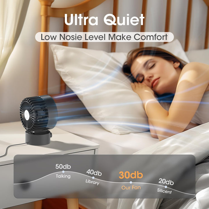 Kleiner Schreibtischventilator, USB-betrieben, stufenlose Geschwindigkeitsregelung, Mini-Ventilator