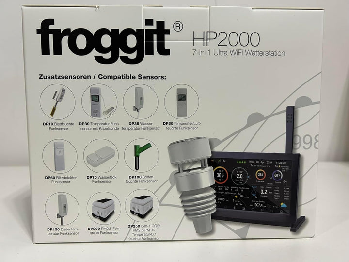 Froggit HP2000 PRO WiFi Funk Wetterstation mit 7-in-1 Ultra Aussensensor