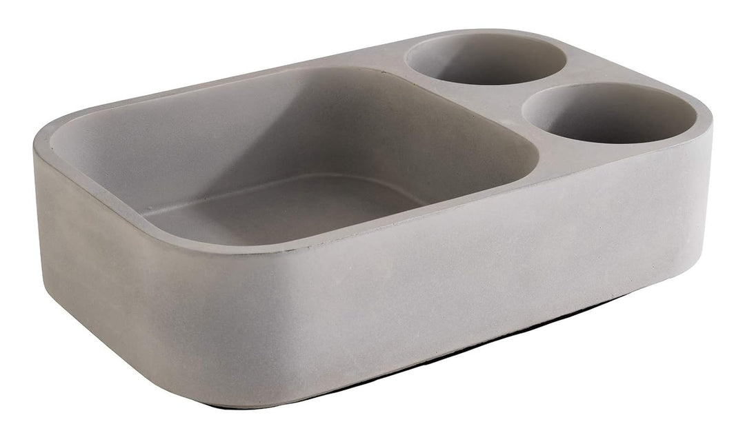 APS 11648 Table Caddy „Element“, graue Tischhilfe aus Beton mit 2 Löchern ( je 6,5 cm) und möbelscho