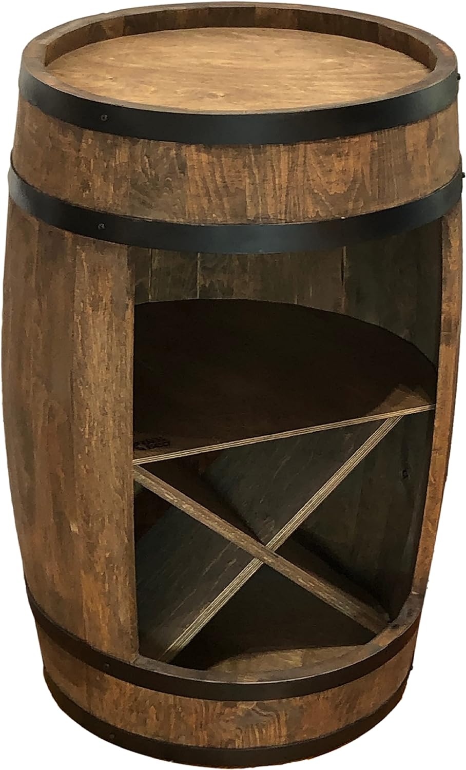 Fassbar Led mit Fachböden und Weinregale - Holzfass - Fassregal Getränkeschrank/Bar Wine Rack Holzre