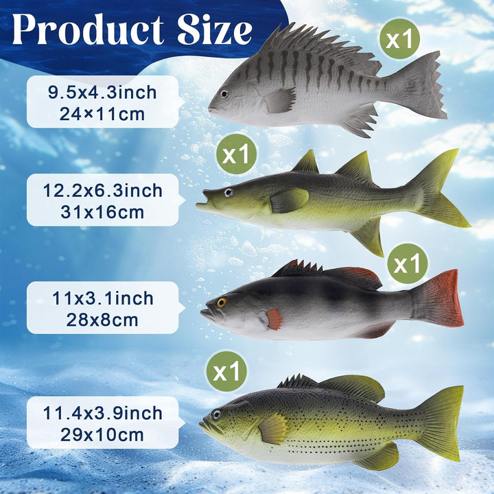 4 Stück Künstliche Fisch Deko Gefälschte Kunststoff Fische Simulataed Realistische Lebensmittel Unte