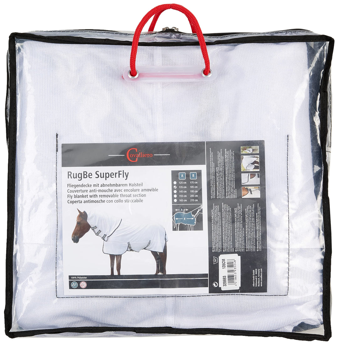 Kerbl 328693 Fliegendecke Superfly inklusiv Halsteil, weiss, 135 cm (1er Pack) weiss 135, weiss 135