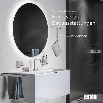 Emco Round Glashalter mit 1 Glas zur Wandmontage, eleganter Zahnbürstenhalter aus Metall und Kristal