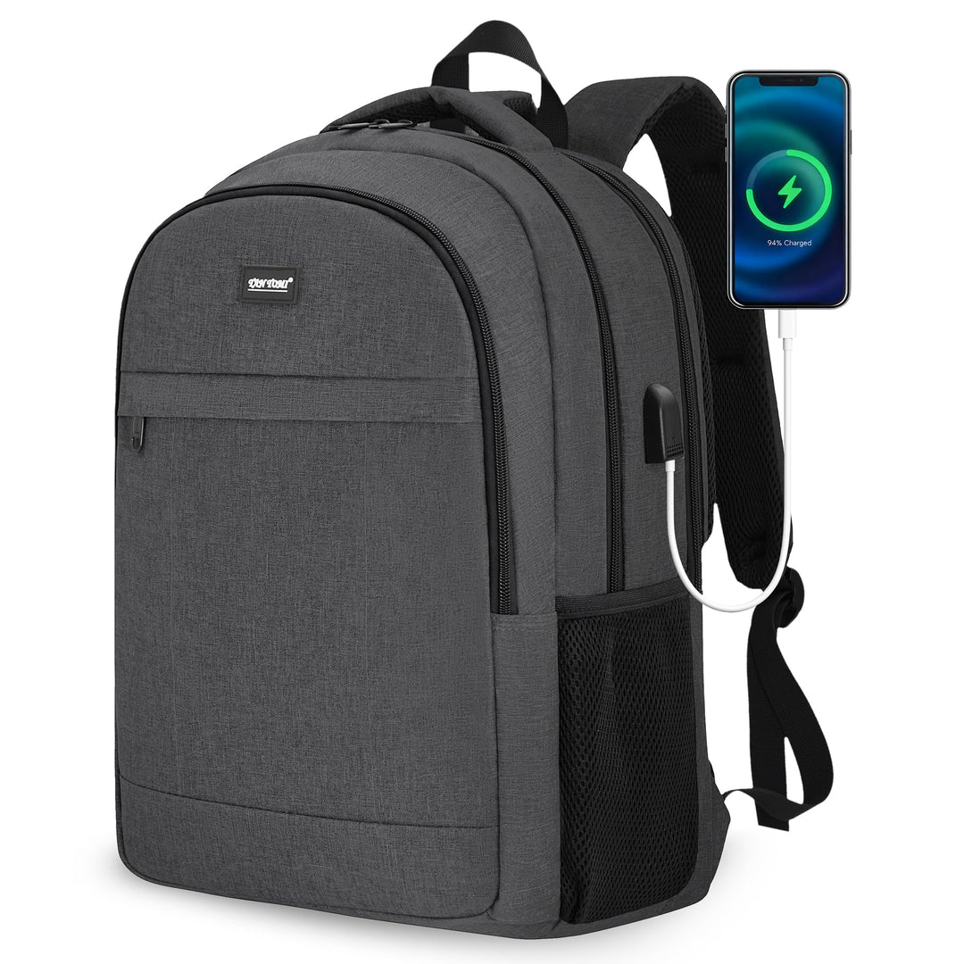 TANTOMI Rucksack Herren, Gross Laptop Rucksack 17 Zoll Schulrucksack Laptoptasche mit USB Ladeanschl