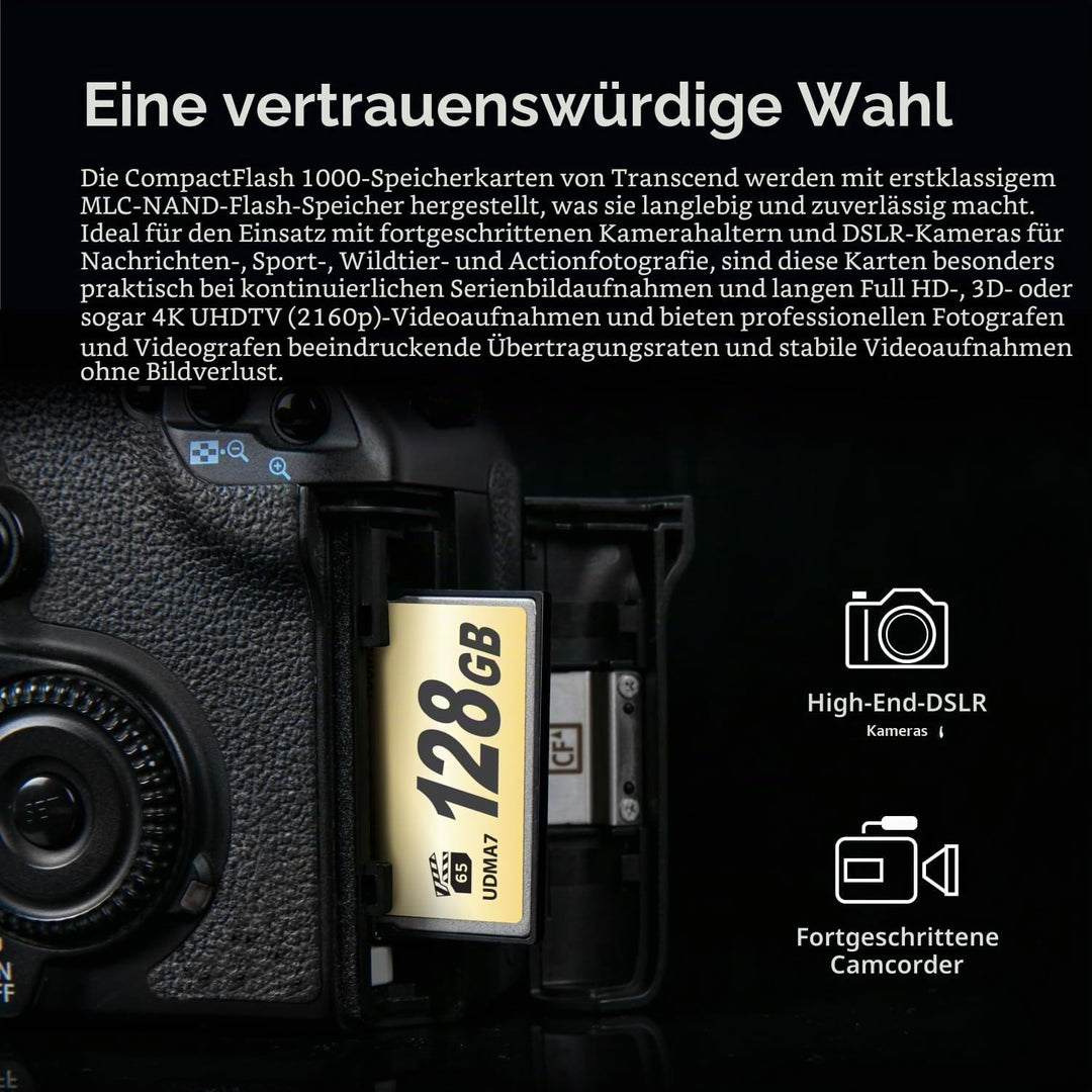 Transcend 64GB CompactFlash 1000 Speicherkarte TS64GCF1000 64GB CF1066X, 64GB CF1066X