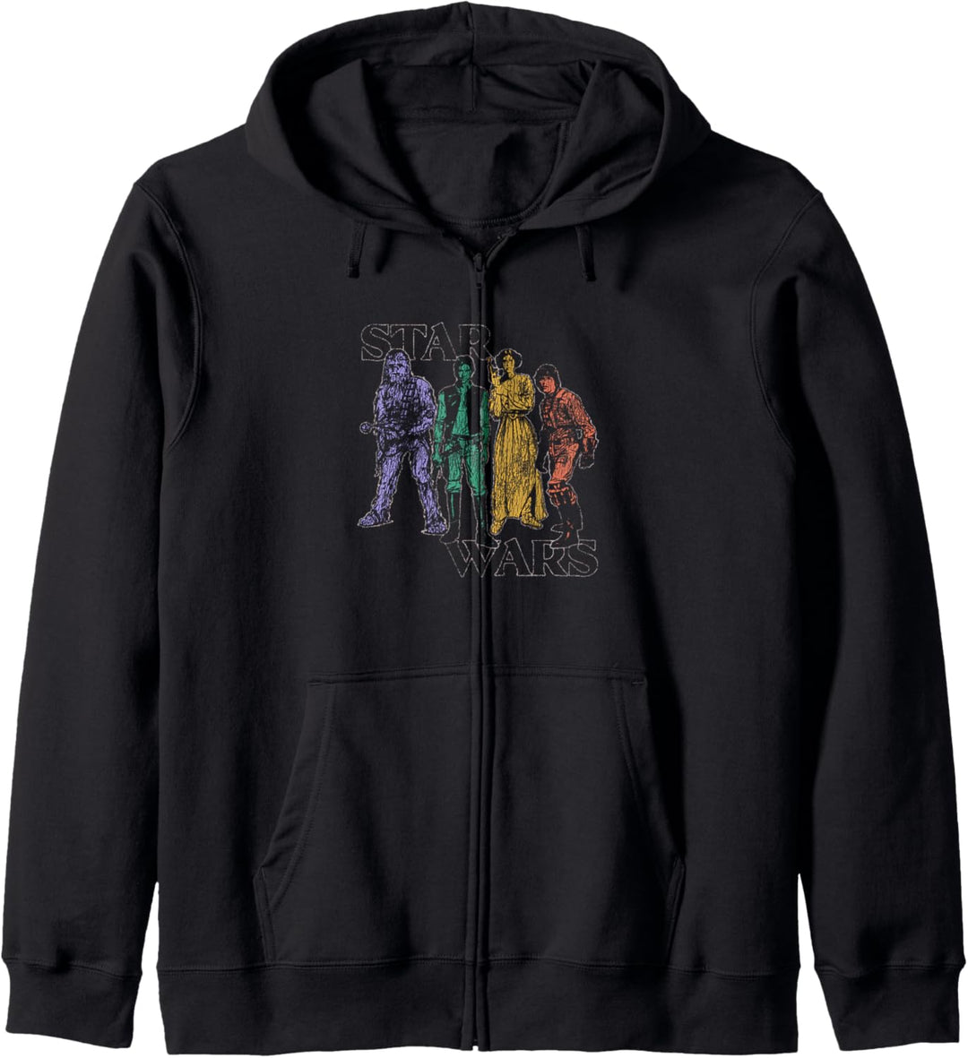 Star Wars Luke Leia Han Solo Chewbacca Rainbow Colors Kapuzenjacke