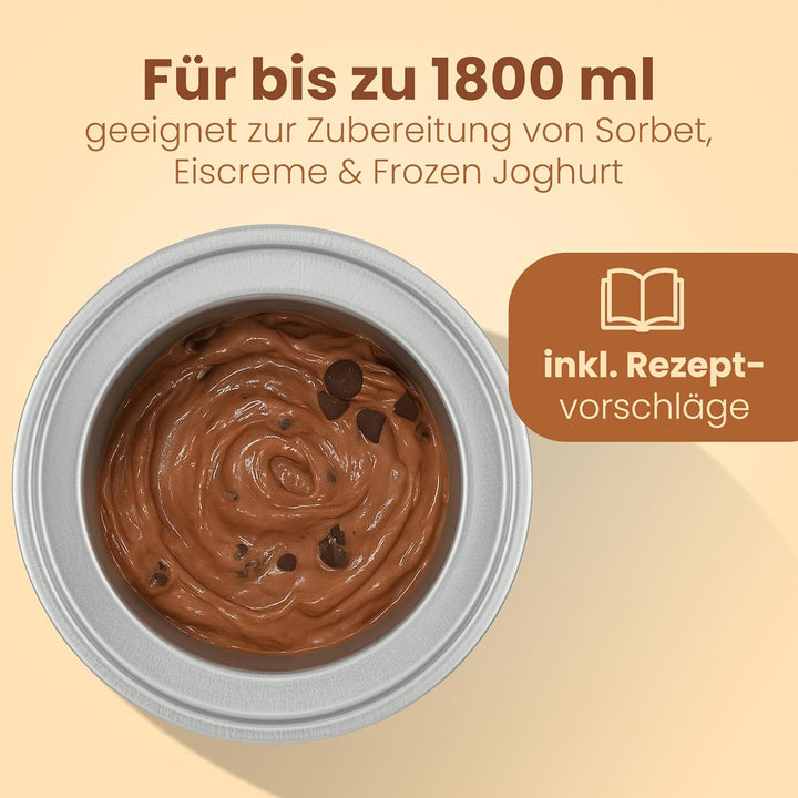 Profi Cook Eismaschine PC-ICM 1140 Eiscreme-Maker für Speiseeis, Frozen-Joghurt und Sorbet, inkl. Re