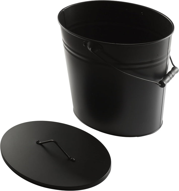 EL Fuego® Ascheeimer 15 Liter – Aschebehälter aus robustem Metall gefertigt – Kamin- & Ofen-Zubehör