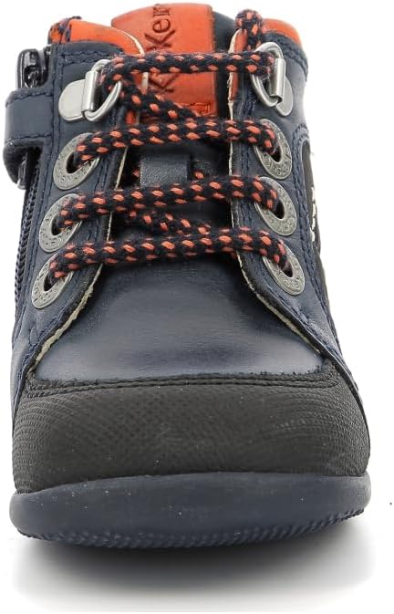 Kickers Baby-Jungen Bins Mountain Oxford-Schuh 22 EU Marineblau Orange, 22 EU Marineblau Orange