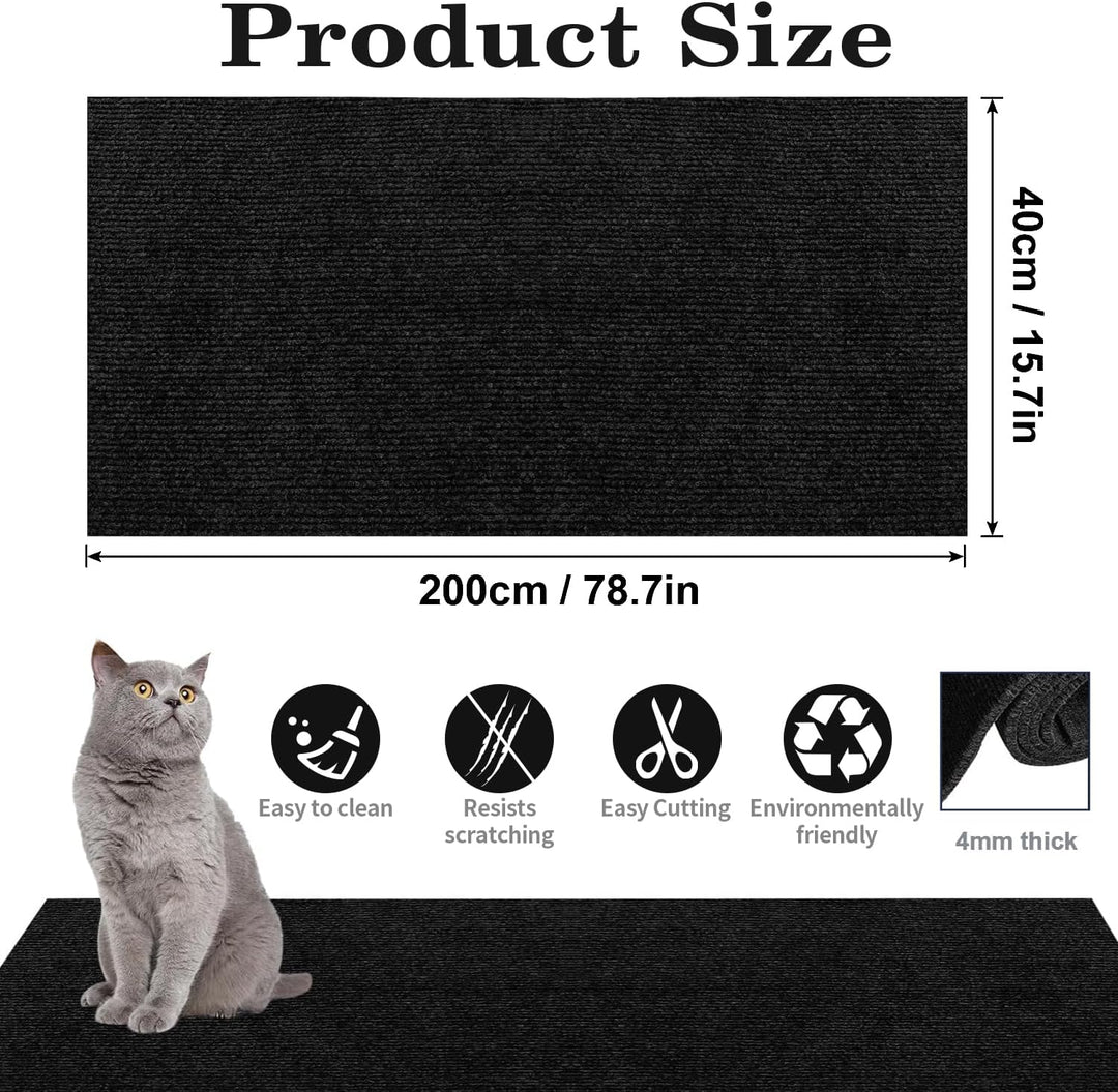 Kratzmatte Selbstklebend für Katzen - Kratzfestes Sofa, Wiederverwendbar Kratzteppich für Wand, DIY
