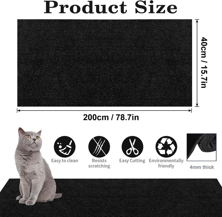 Kratzmatte Selbstklebend für Katzen - Kratzfestes Sofa, Wiederverwendbar Kratzteppich für Wand, DIY