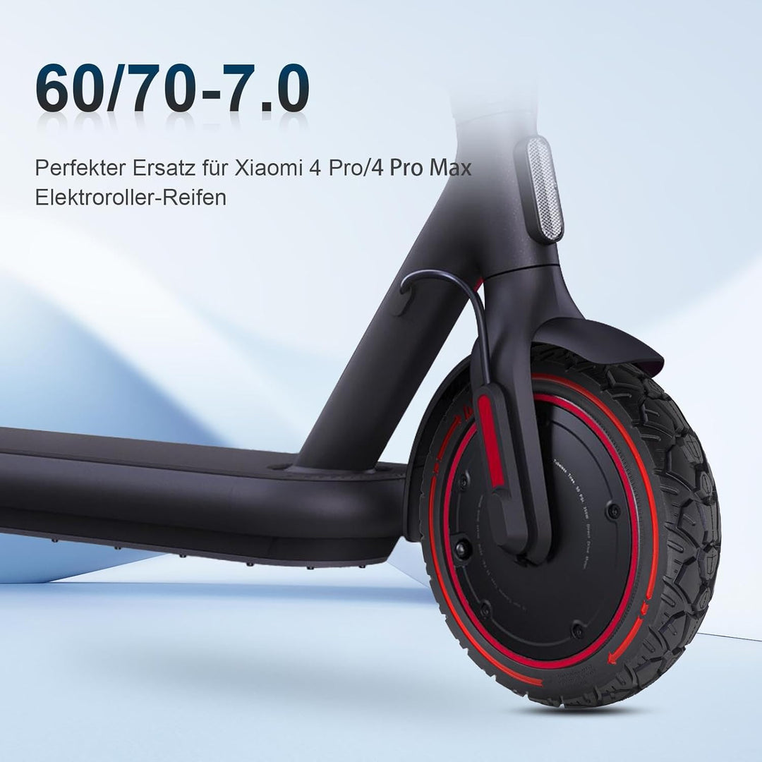 60/70-7 Vollgummireifen 10 Zoll Solide Reifen Ersatzreifen für Xiaomi 4 Pro(1. Generation)/Xiaomi 4