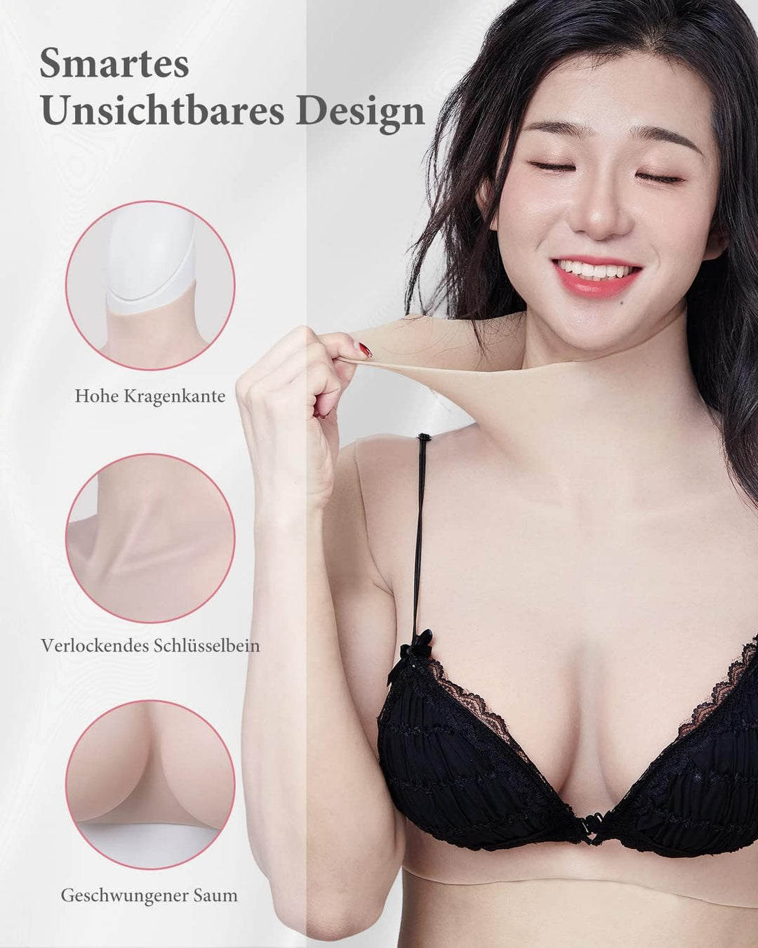 Peikey Silikon Brüste, [2023 Upgrade Mit Fleece-Futter] Künstliche Brüste mit Geeignete BH, Realisti