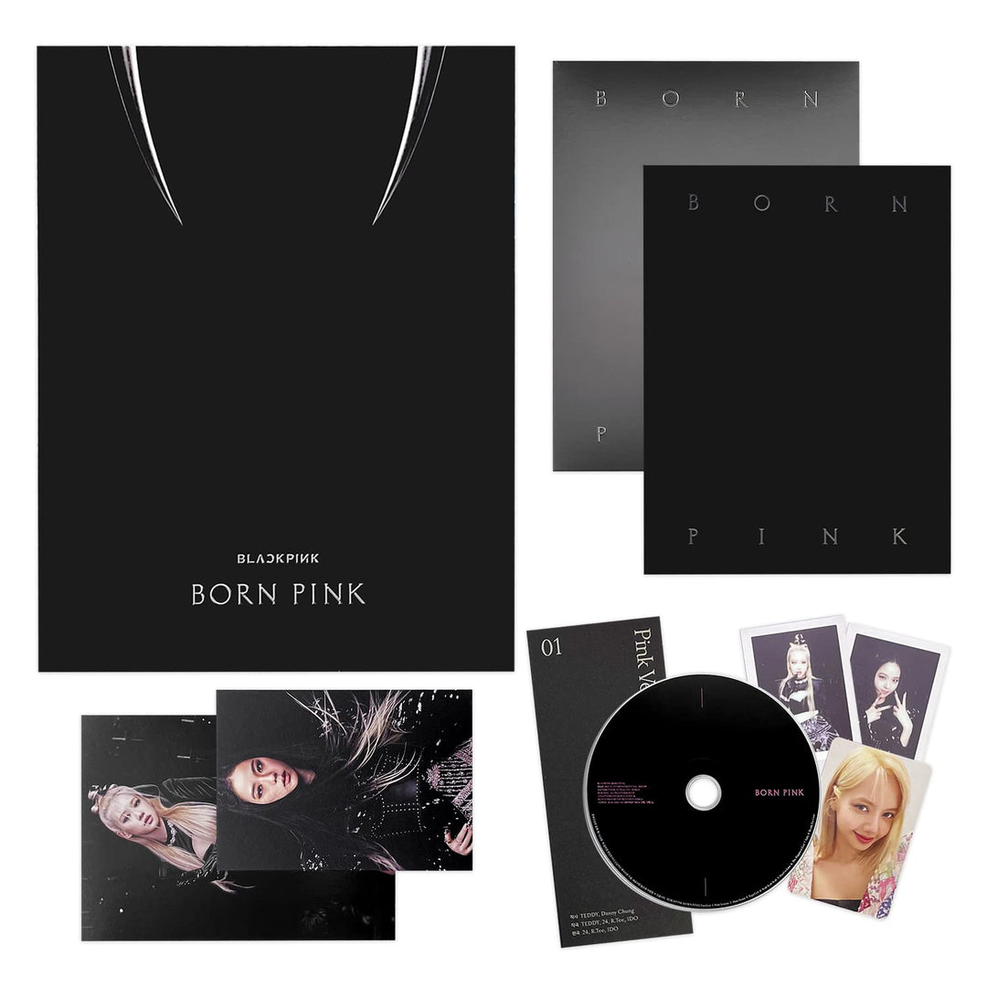 BLACKPINK - [BORN PINK] (BLACK Ver.) CD + Photobook + Envelope + Lyrics Paper + Large Photocard + Po