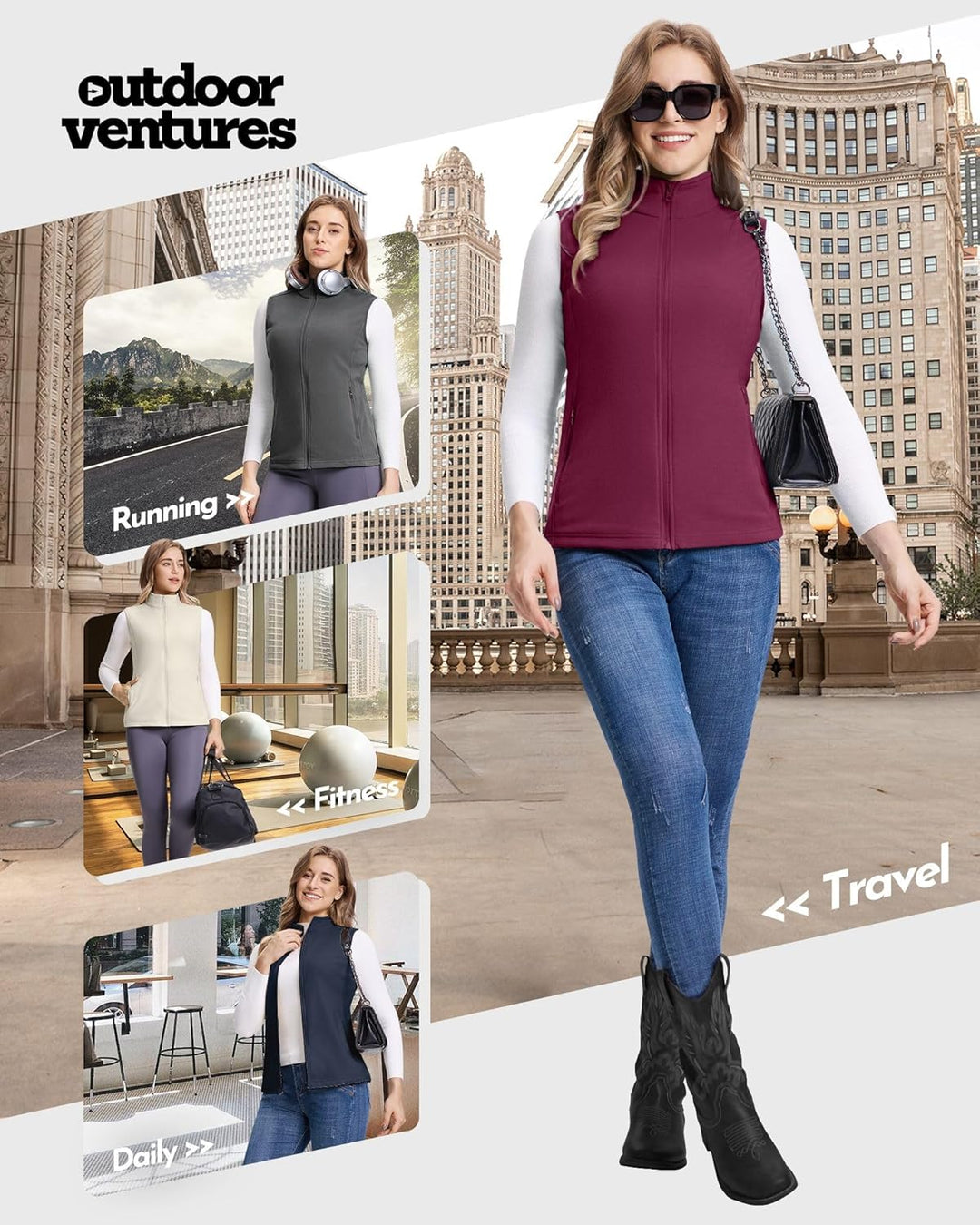 Outdoor Ventures Damen Fleece Weste Ultraleichte Polar Fleeceweste Dünne Outdoor Luafwesten für Frau