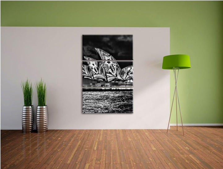 Pixxprint Sydney Opera House als Leinwandbild/Grösse: 3 Teilig (120x80) cm/Wandbild/Kunstdruck/ferti