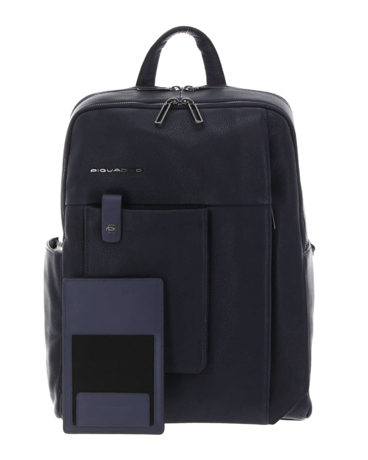 PIQUADRO Tallin Rucksack aus Leder, blau, Taglia unica, Business