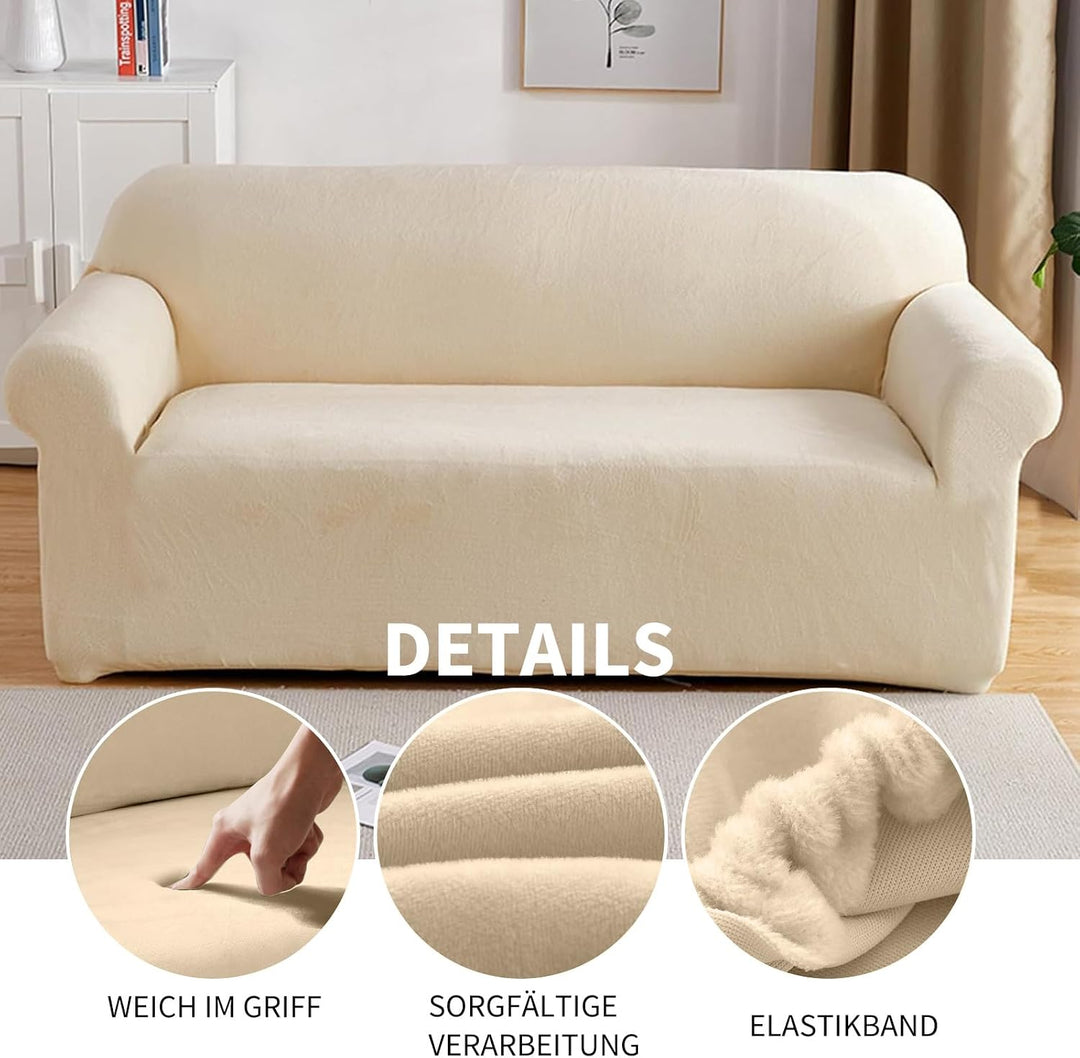 PETCUTE Sesselbezüge Elastische Sesselbezüge Dicke Sofabezüge Sofabezüge Beige 1 Sitzer Beige, 1 Sit